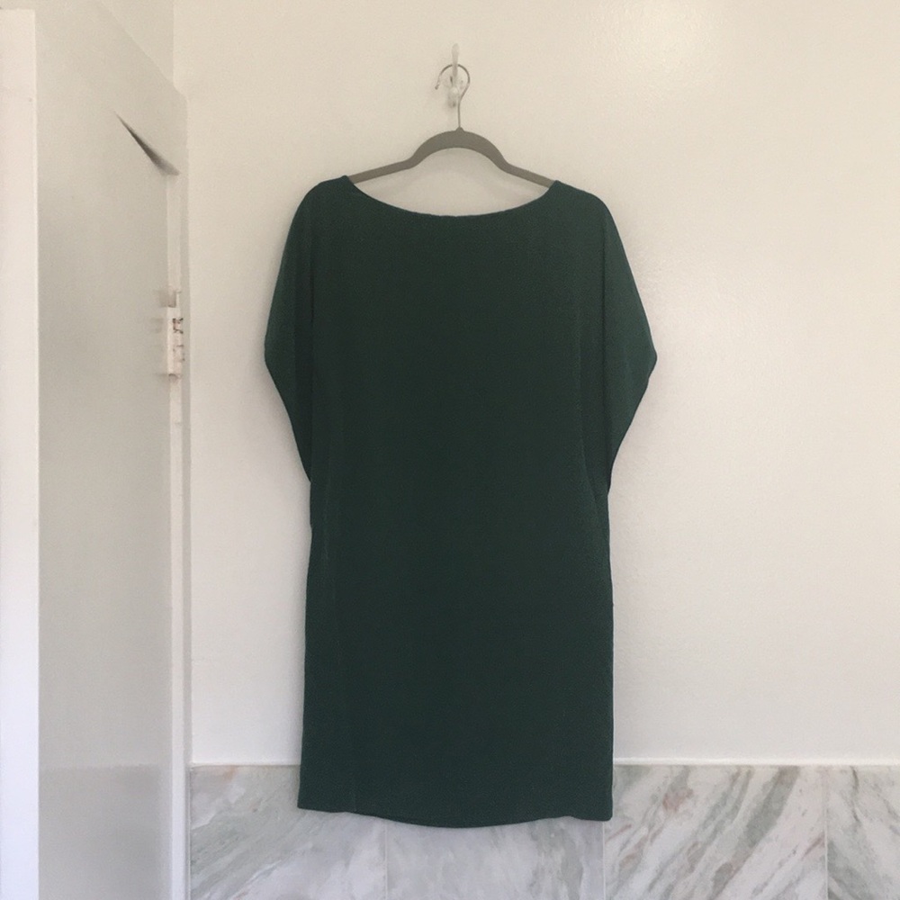 Deep Green Balenciaga. Silk Batwing Dress